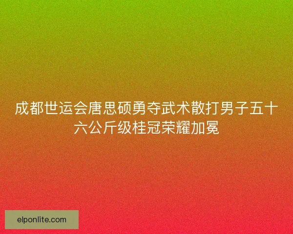 成都世运会唐思硕勇夺武术散打男子五十六公斤级桂冠荣耀加冕